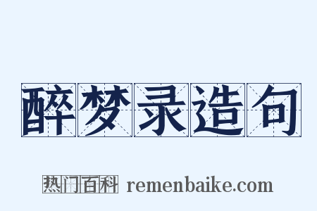 醉梦录造句是什么意思的图片